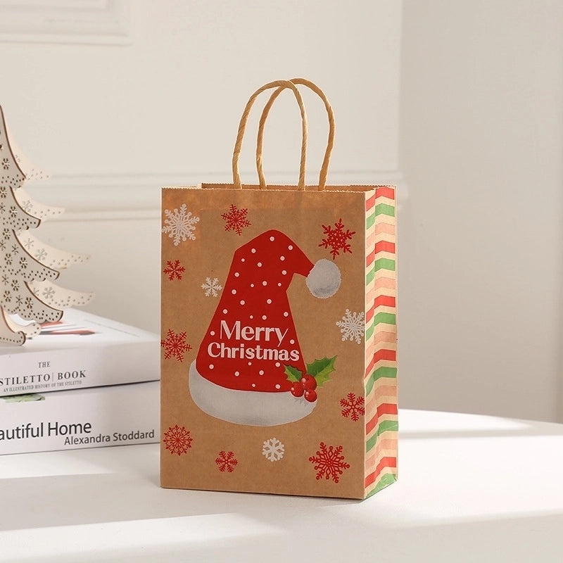 Christmas Holiday Gift Bags with Cute Santa Hat, Christmas Tree, and Snowman Designs|Holiday Gift Bags