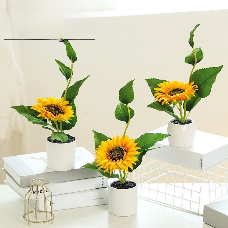 Small Artificial Sunflower Plant Creative Pot Decoration|Home Decor Artificial Plants