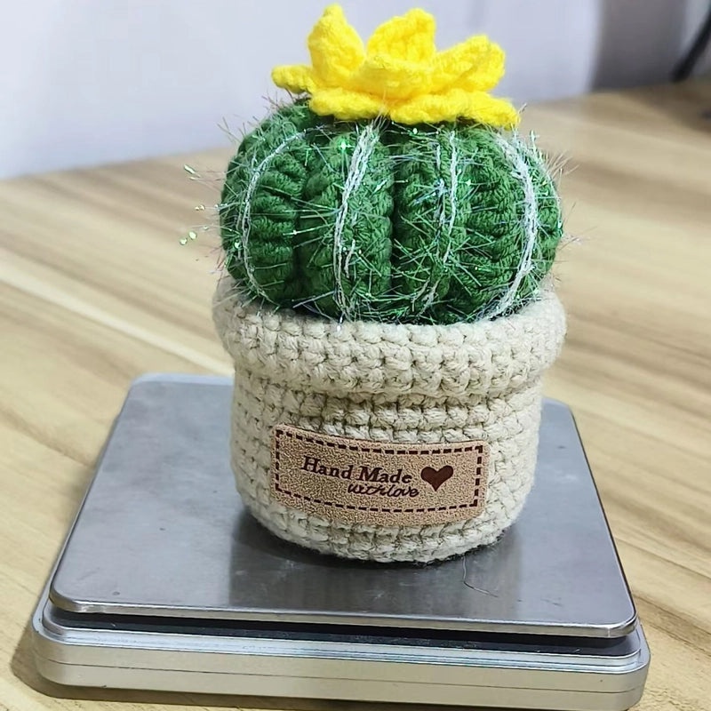 10 Pieces Handcrafted Wool Crochet Cactus Artificial Plants for Home Decor Desktop Gifts|Home Decor & Accessories