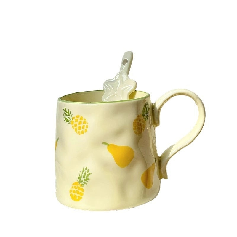 Fruit-Themed Ceramic Water Bottle with Bow Knot Design | Home & Kitchen Accessories