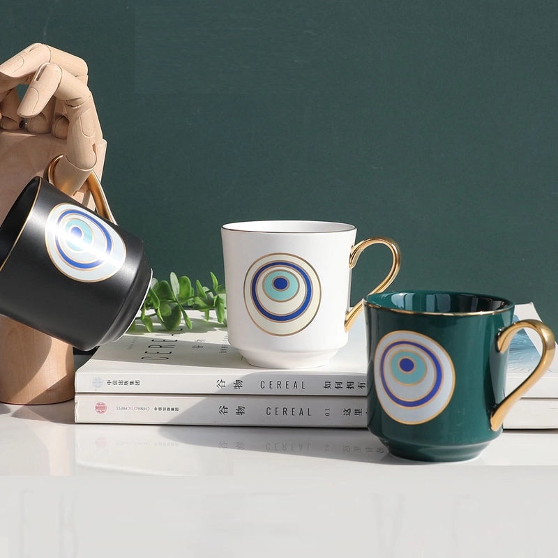 Retro Style Devil's Eye Ceramic Coffee Mug for Everyday Use | Home & Kitchen Mugs