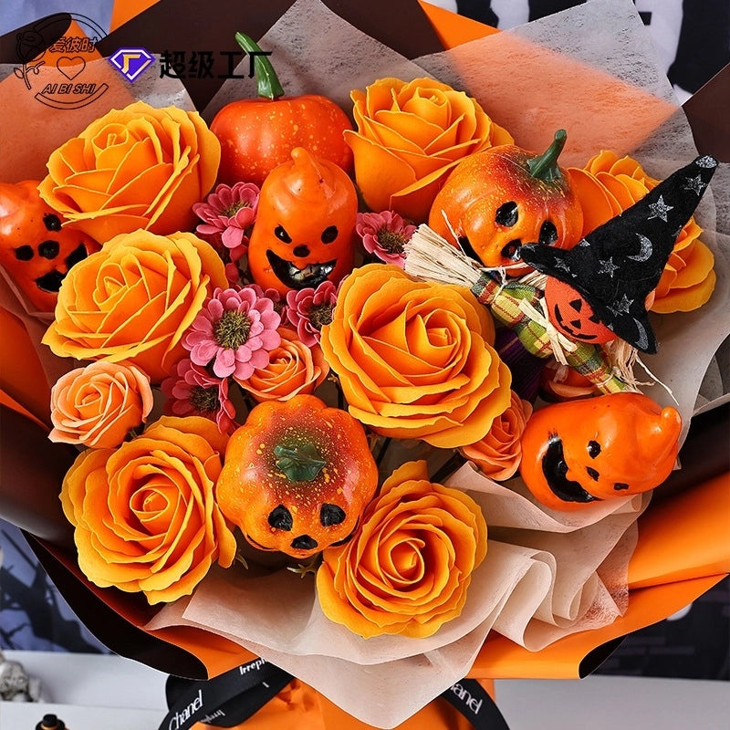Halloween Modern Classic Floral Plastic Soap Flower Bouquet|Home Decor & Party Supplies