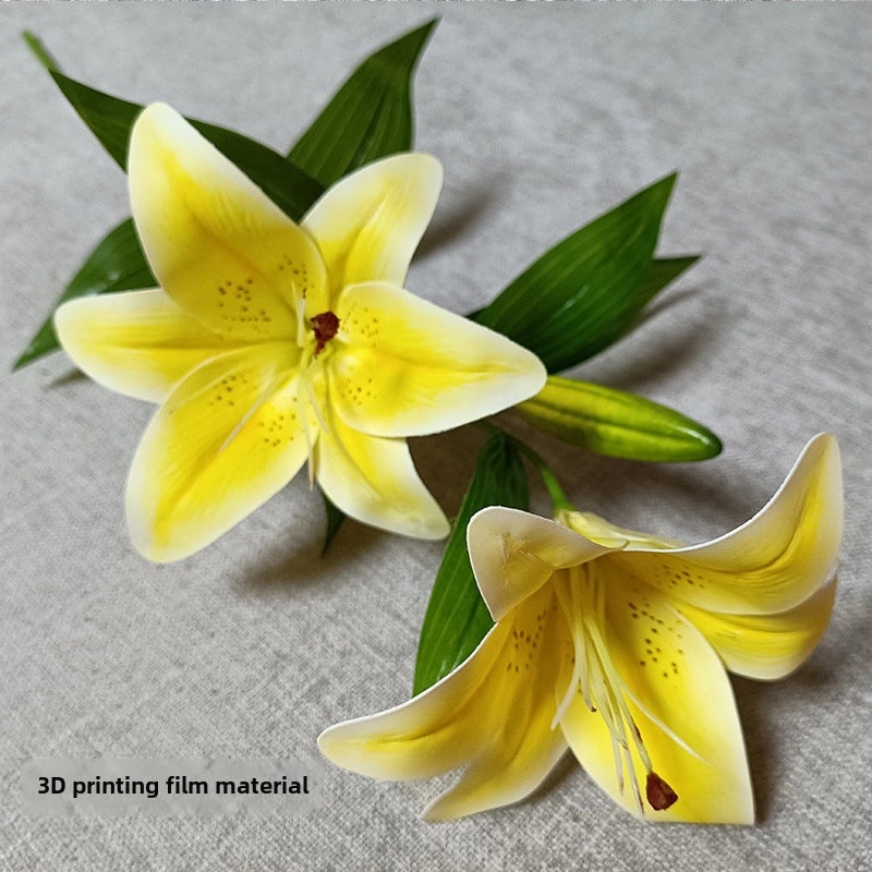 3D Film Artificial Lily Flower Bouquet for Home and Coffee Table Decoration|Home Decor Artificial Flowers
