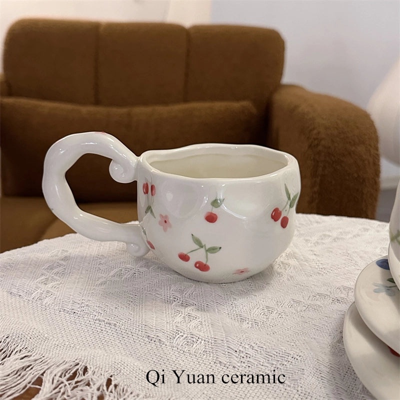 Charming Floral Ceramic Coffee Mug Single Piece|Home & Kitchen Mugs