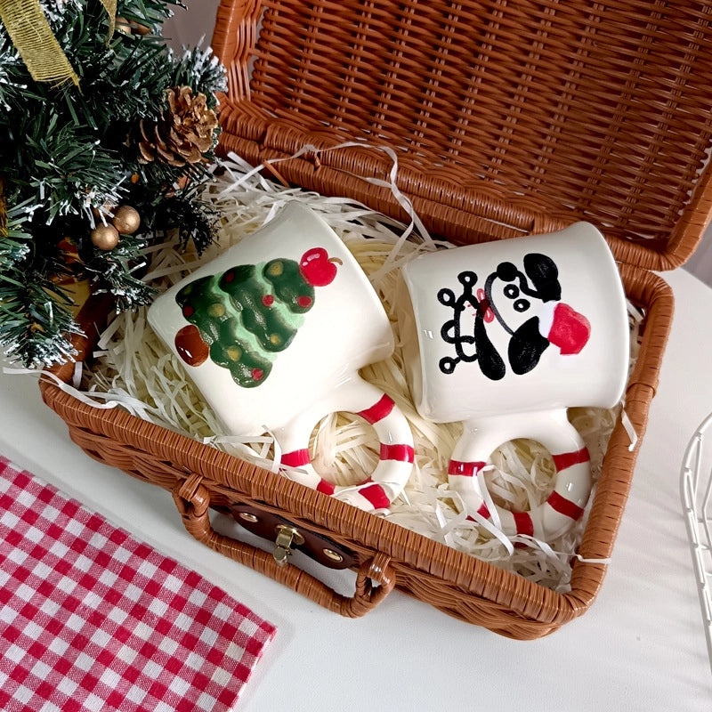 Elegant Christmas Tree Ceramic Plate Mug - Casual Holiday Drinkware | Christmas Decorations