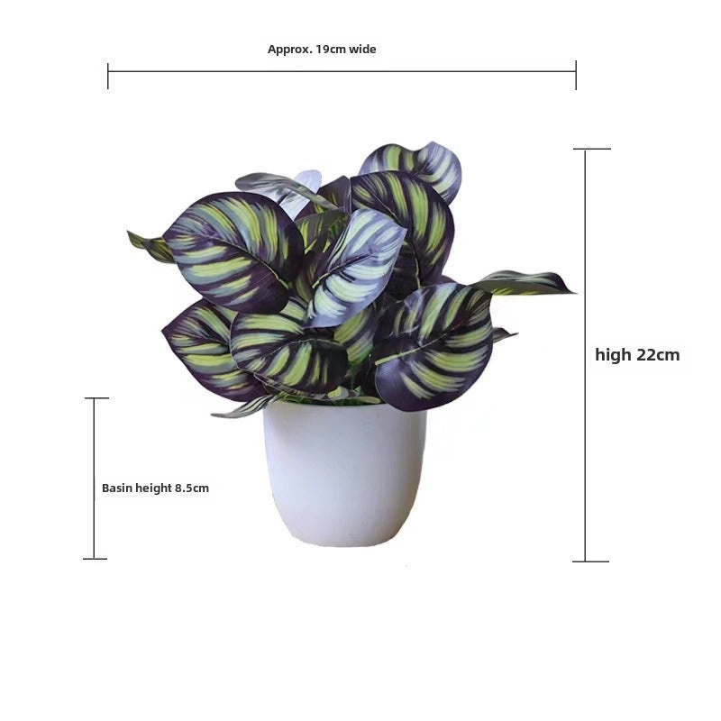 Artificial Green Rose Leaf Plant in Pot|Home Decor Artificial Plants