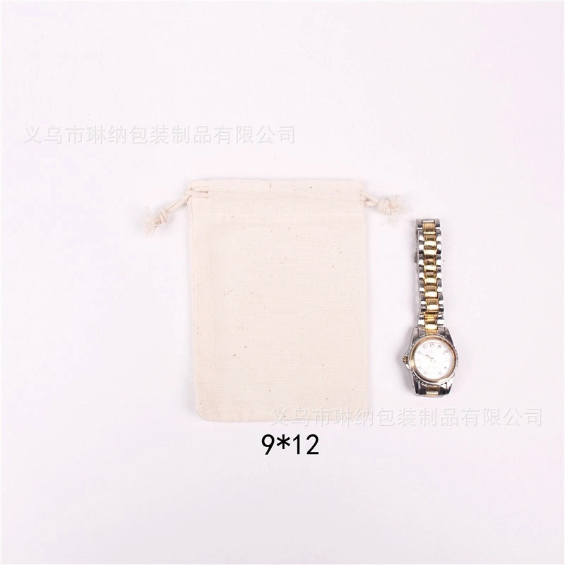 Cotton Linen Drawstring Jewelry Pouch Solid Color Small Storage Bag|Jewelry Storage & Organization