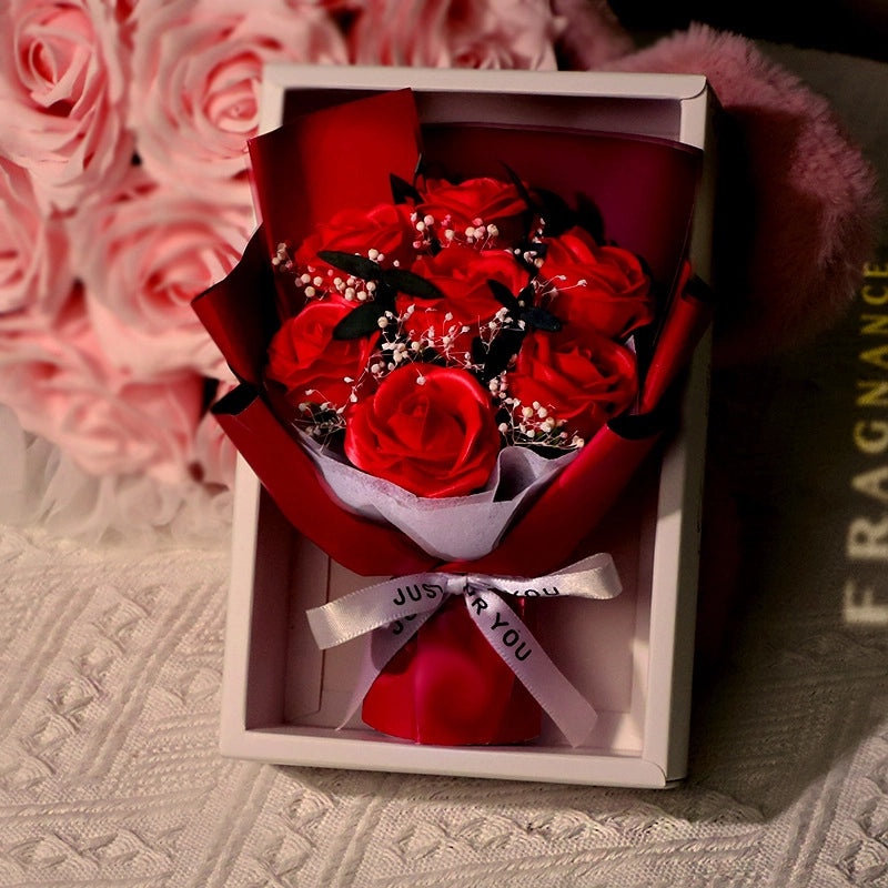 Romantic Valentine’s Day Rose Soap Flower Gift Set|Artificial Flowers