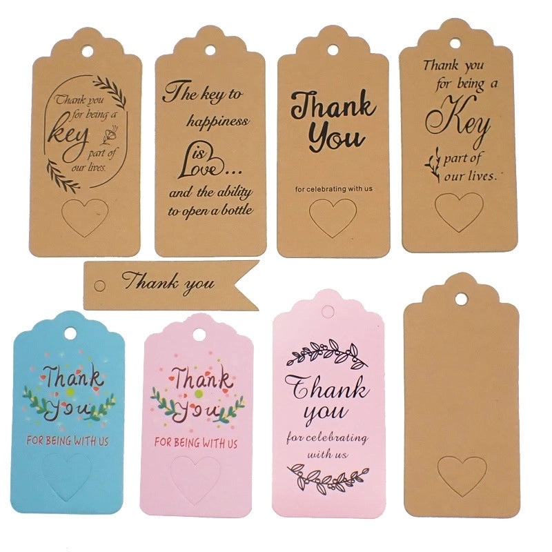 300 Pieces Thank You Tags for Full Moon Wine Party Kraft Paper Love Invitation Labels|Party Supplies & Invitations