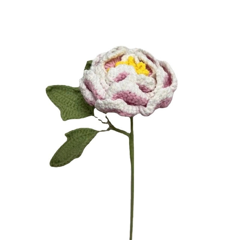 Peony Wool Hand-Woven DIY Artificial Flower Bouquet for Home Decor and Teacher's Day Gift | Home Decor & Gifts