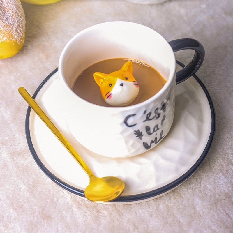Adorable Cartoon Ceramic Water Bottle Single Piece | Drinkware & Water Bottles
