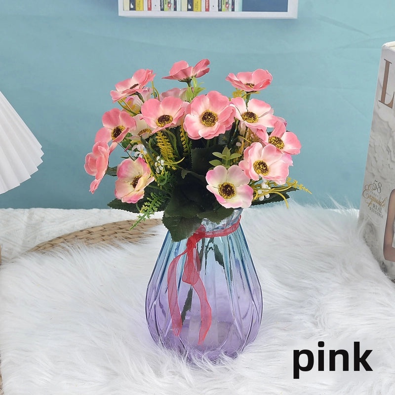 5-branch 10-head Cherry Blossom Silk Flower Bouquet Artificial Spring Decoration for Wedding Hotel Home Living Room|Home Decor