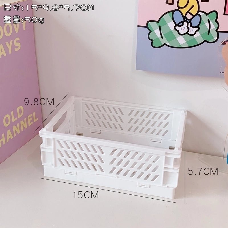 2-Pack Foldable Plastic Storage Baskets for Student Desk Organizers|Desk Organizers & Storage