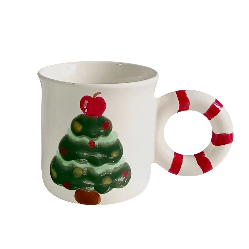 Elegant Christmas Tree Ceramic Plate Mug - Casual Holiday Drinkware | Christmas Decorations