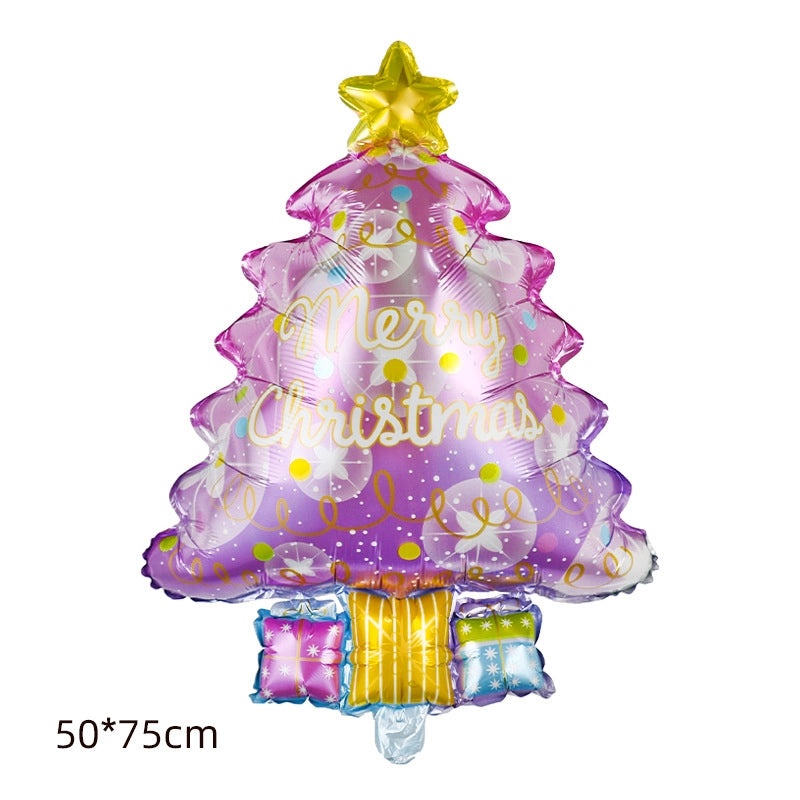 Christmas Party Balloons Set Snowman Santa Claus Gift Box Aluminum Foil Decorations|Holiday Party Supplies