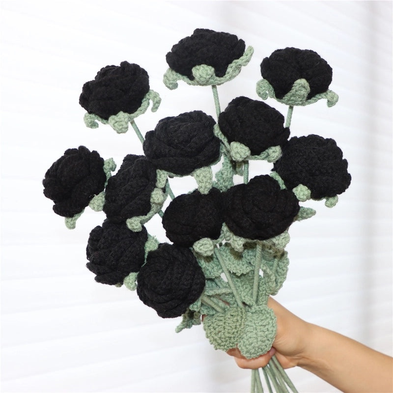 Elegant Romantic Rose Yarn Artificial Flowers Bouquet|Home Decor Artificial Flowers