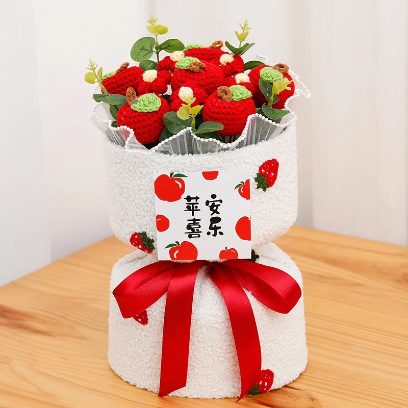 Valentine's Day Cute Fruit-Themed Knit Artificial Flower Bouquet|Home Decor Gifts
