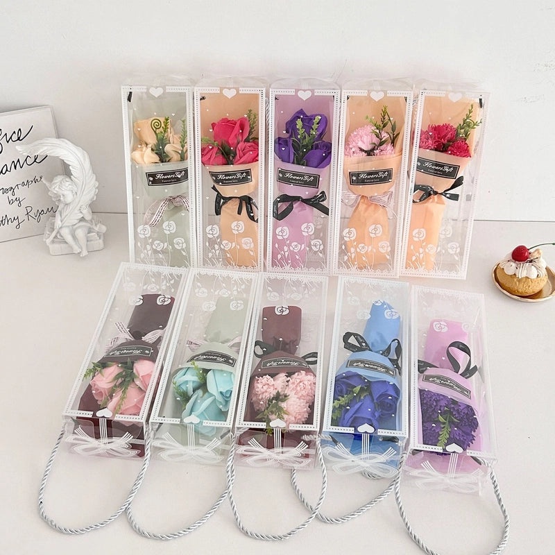 Romantic Carnation Rose Soap Flower Artificial Floral Arrangement|Home Decor Artificial Flowers