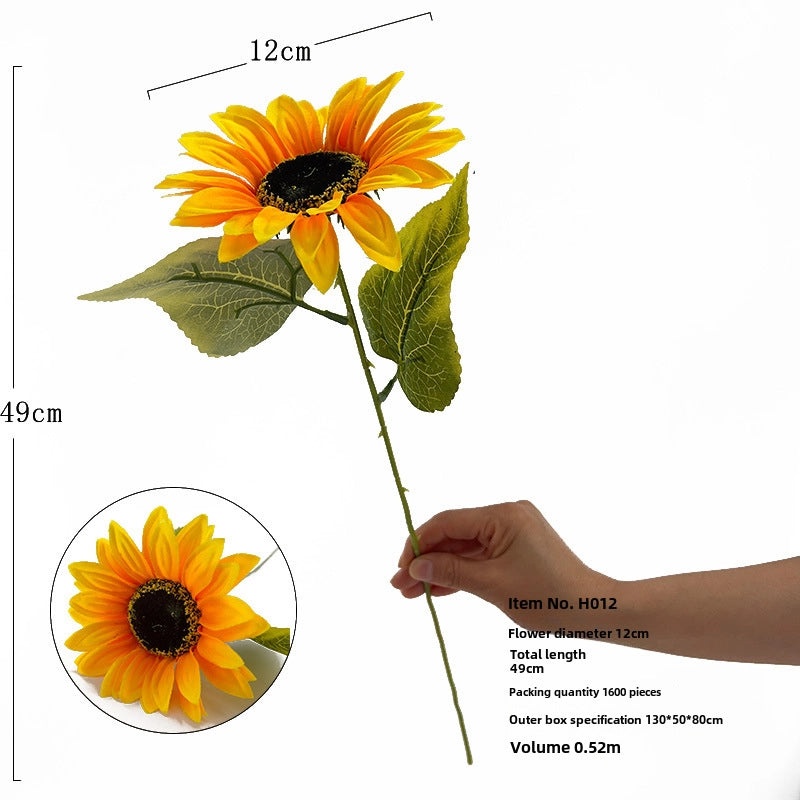 2 Pieces Realistic Artificial Sunflower Home Decor Wedding Floral Arrangement Fake Flower Bouquet|Home Decor & Floral Ornaments