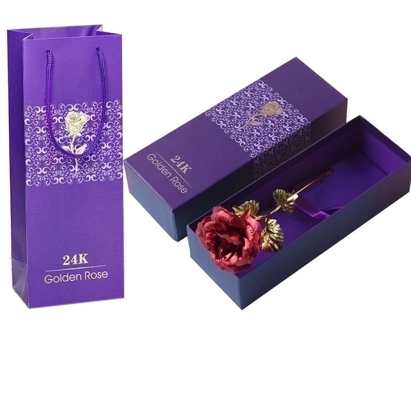 Elegant Rose Gold Foil Date with Rose Flower|Jewelry & Accessories