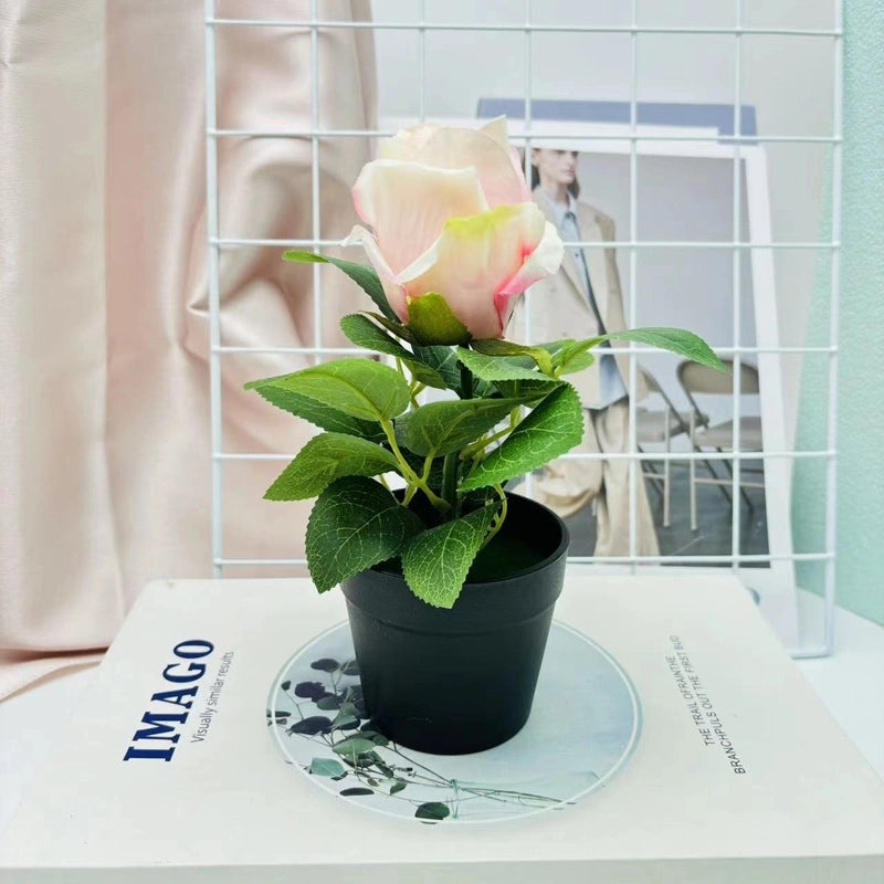 Artificial Rose and Lily Potted Plant Simulation Flower Greenery Home Indoor Outdoor Decor|Home Decor Artificial Plants