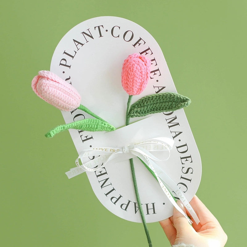 Delicate Tulip Yarn Faux Flowers for Home Decor|Artificial Flowers & Plants