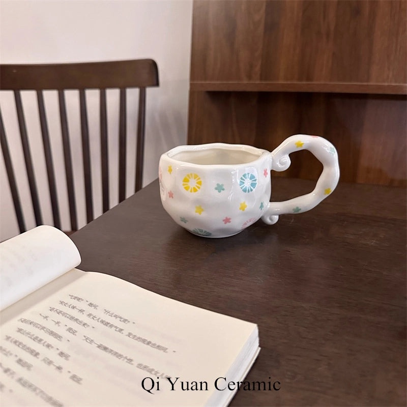 Charming Floral Ceramic Coffee Mug Single Piece|Home & Kitchen Mugs