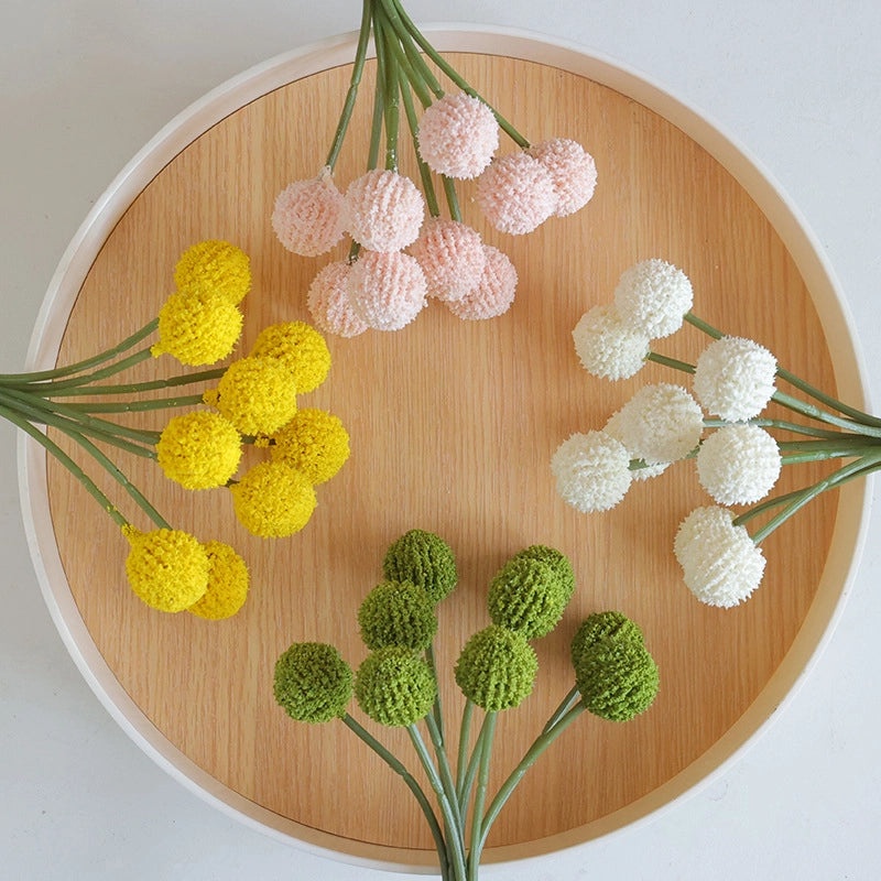 9pcs Gold Artificial Chrysanthemum Ball Bouquet Nordic Style Home Décor Dandelion Simulation|Home Decor Artificial Flowers