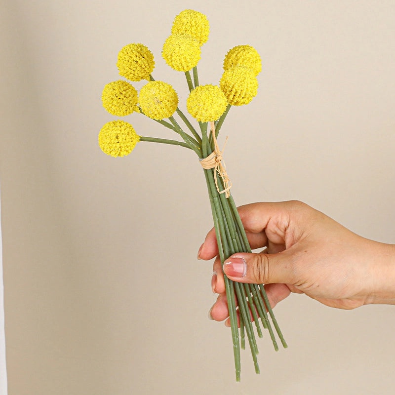 Golden Simulation Dandelion Ball Set 9pcs Nordic Home Decor Artificial Flowers Green Plant Ornaments|Home Decoration