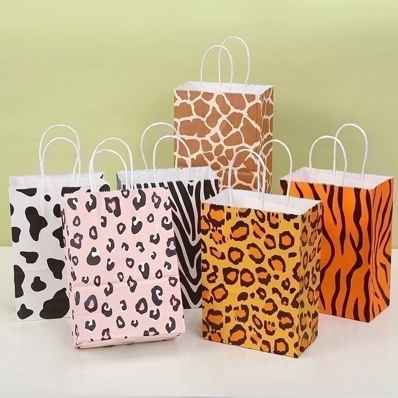 Animal Print Gift Bags Cute Zebra Tiger Leopard Pattern|Gift Bags and Wrapping Supplies