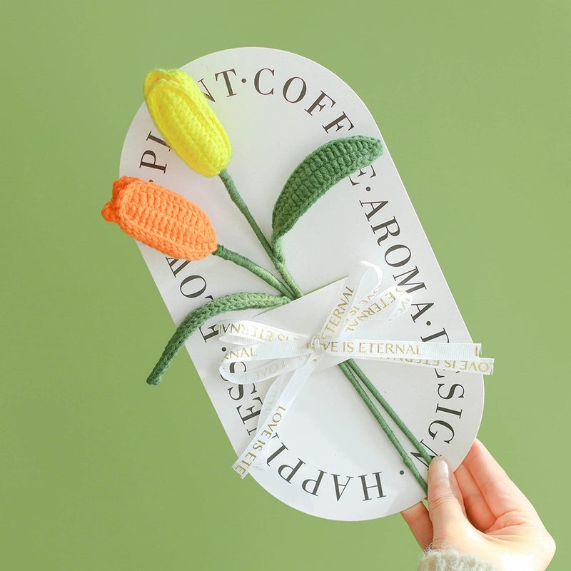 Delicate Tulip Yarn Faux Flowers for Home Decor|Artificial Flowers & Plants