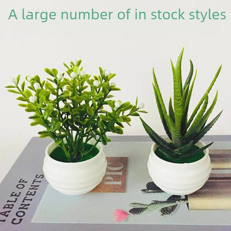 Artificial Succulent Aloe Plant Desktop Decoration Small Green Radish Pot|Home Decor