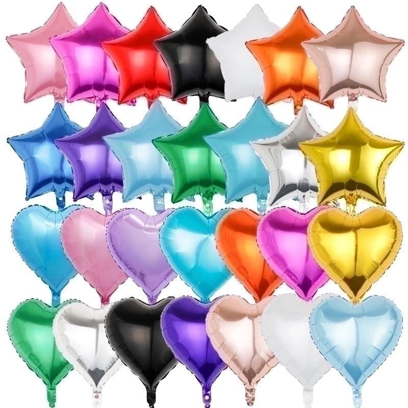 Birthday Star and Heart Shaped Aluminum Foil Balloons for Party Decorations|Party Supplies Balloons