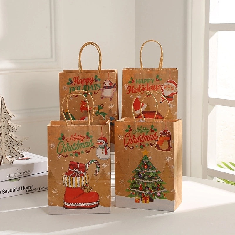 Christmas Holiday Gift Bags with Cute Tree Santa Snowman Design | Christmas Decorations
