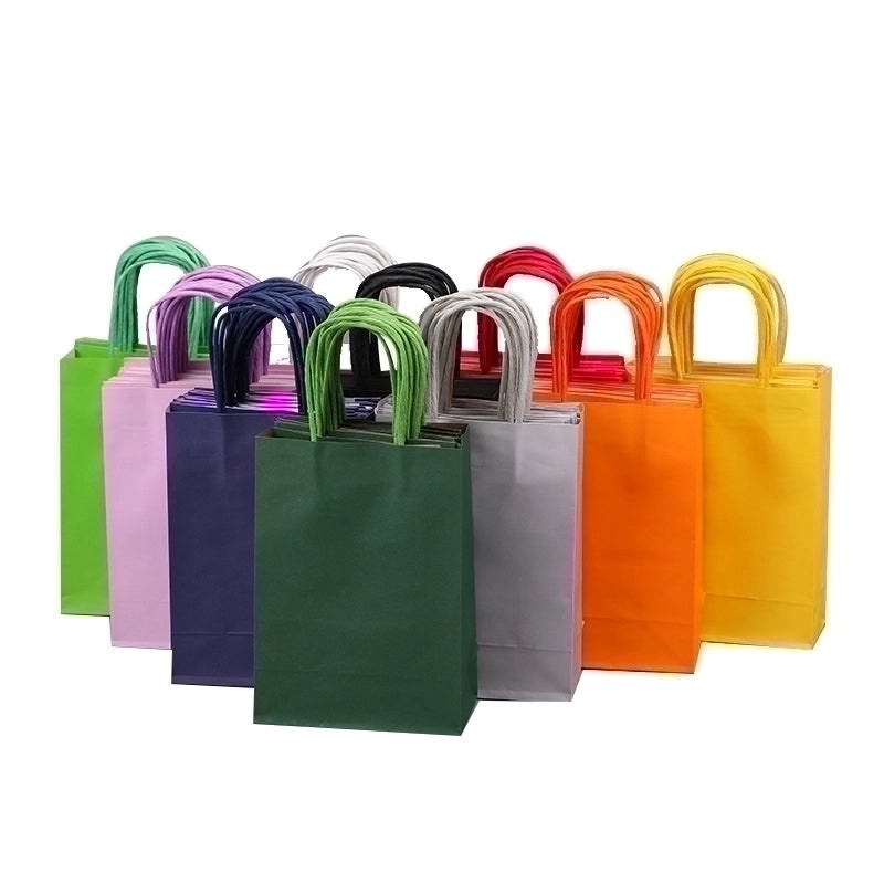 10 Pack Solid Color Paper Gift Bags for Party Favors|Party Supplies
