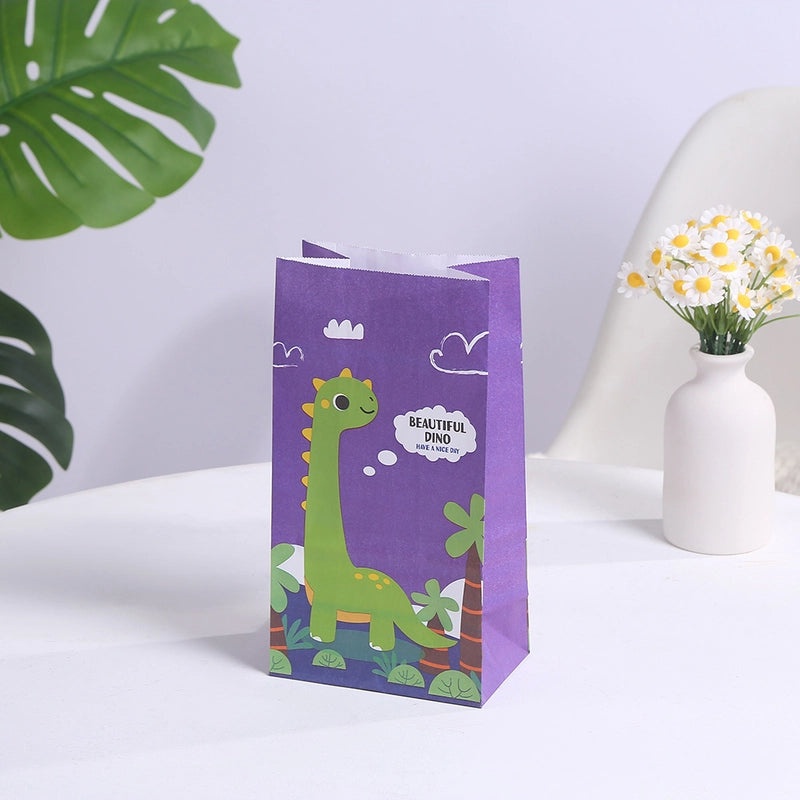 Adorable Dinosaur Cartoon Paper Gift Bags for Birthday Party Favors|Party Supplies