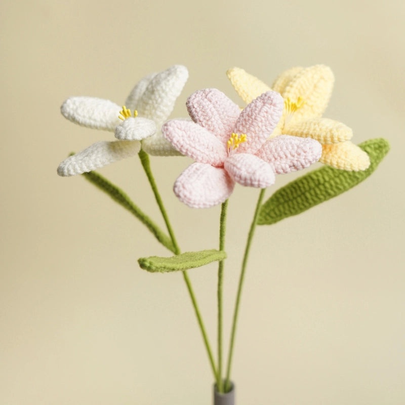 Handmade Wool Tulip Bouquet Crocheted Artificial Flowers for Valentine's & Teacher's Day|Home Decor & Gifts