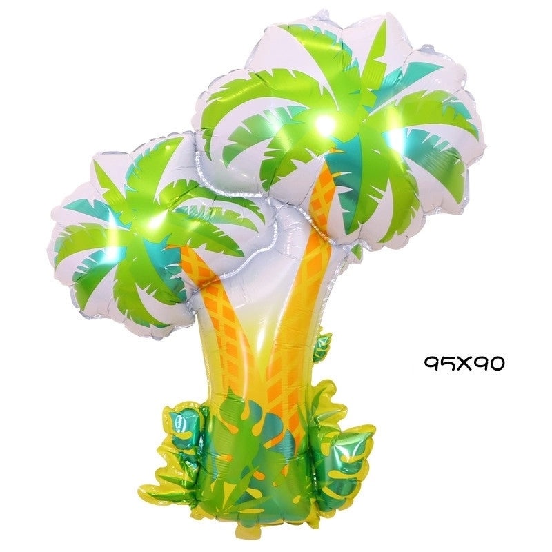 50 Pieces Tropical Flamingo Coconut Tree Aluminum Foil Balloons Set | Party Decorations Balloons