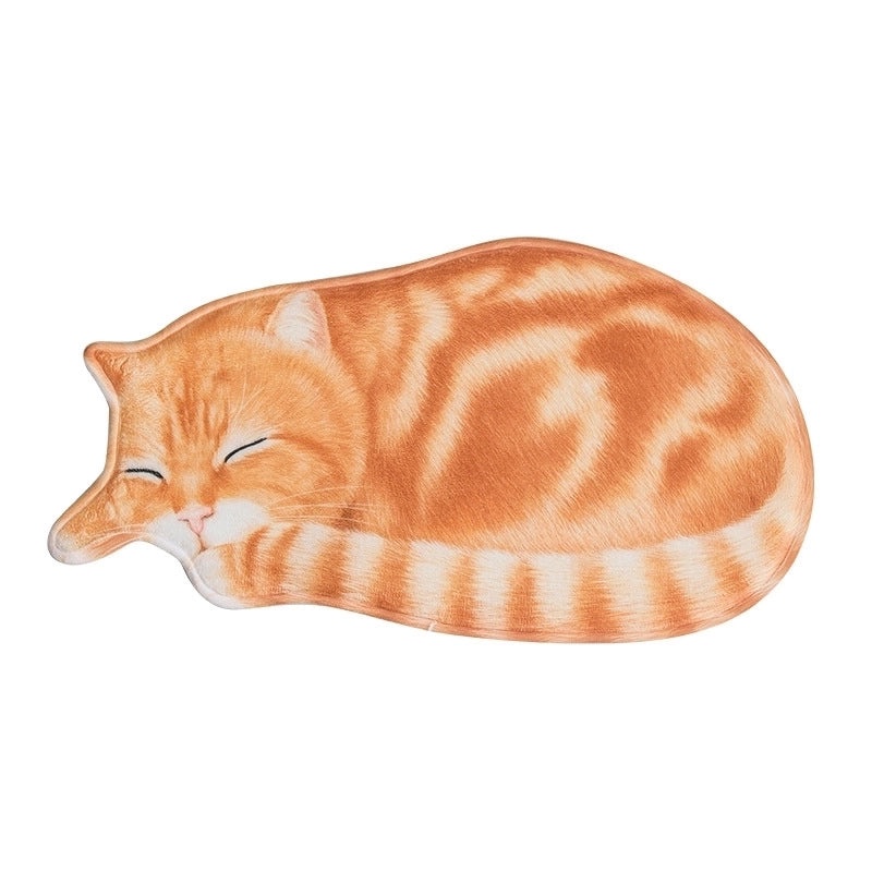 Cute Cat Design Polyester Floor Mat for Home Decor|Home & Living - Floor Rugs & Mats