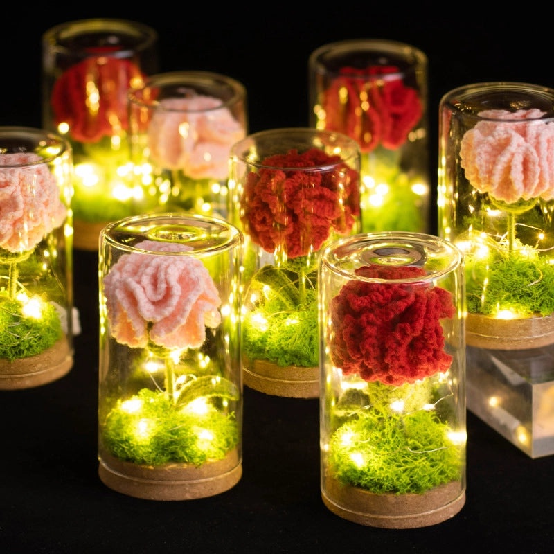 Handcrafted Single-Color Knitted Artificial Flower Decor|Home Decor & Crafts