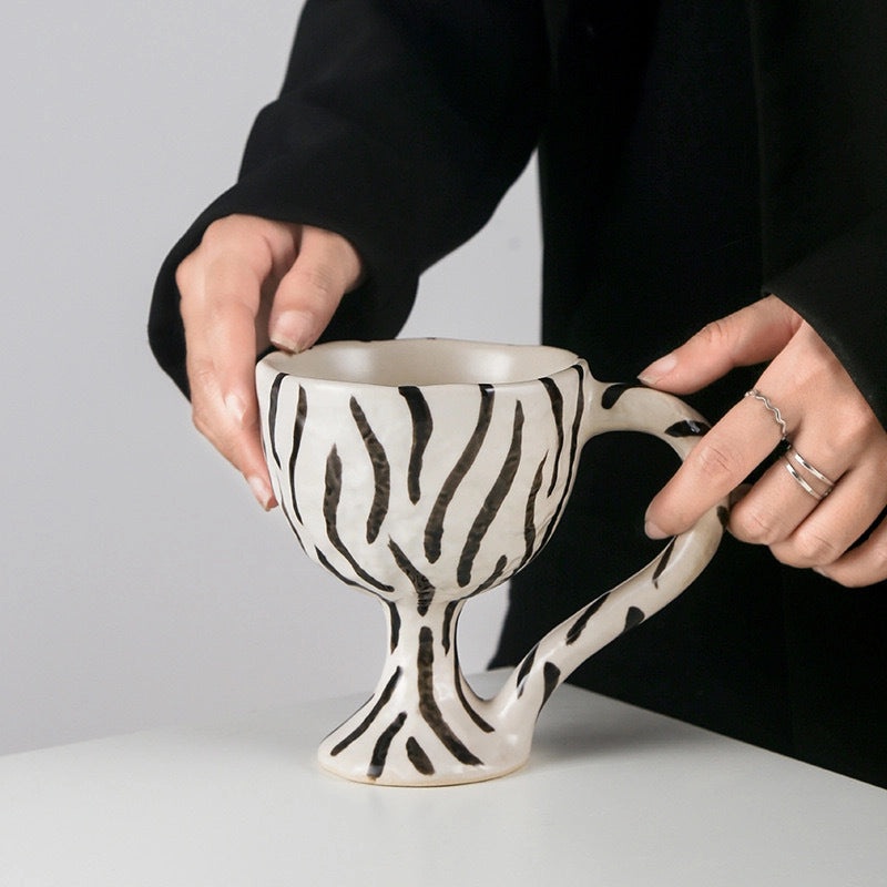 Stylish Leopard Print Ceramic Water Bottle with Casual Stripe Design | Drinkware & Water Bottles