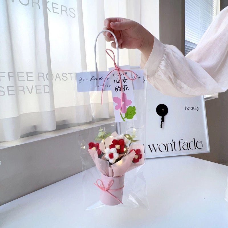 Valentine's Day Plush Flower Bouquet Cute Artificial Floral Gift|Home Decor & Gifts