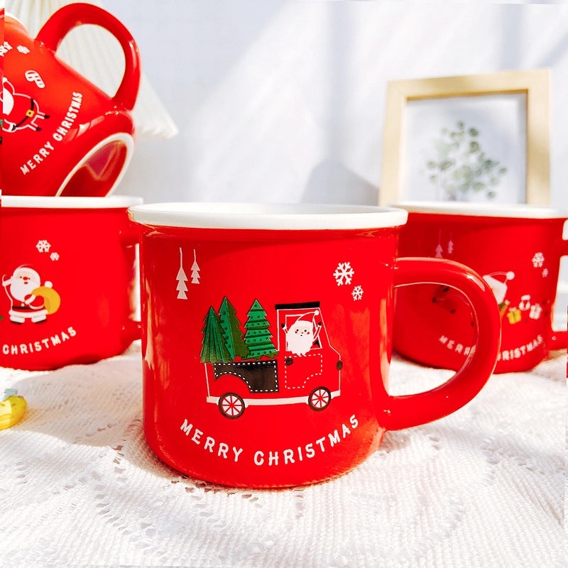 Festive Christmas Cartoon Ceramic Mug 1 Piece | Home & Kitchen>Mugs & Drinkware>Ceramic Mugs