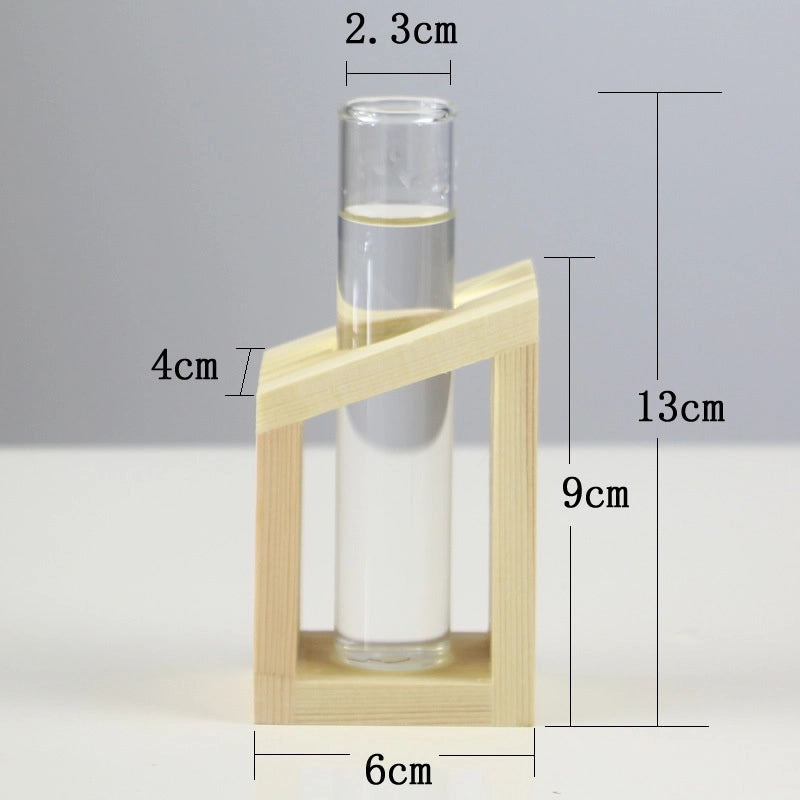 Minimalist Geometric Glass Vase with Artificial Flowers | Home Decor