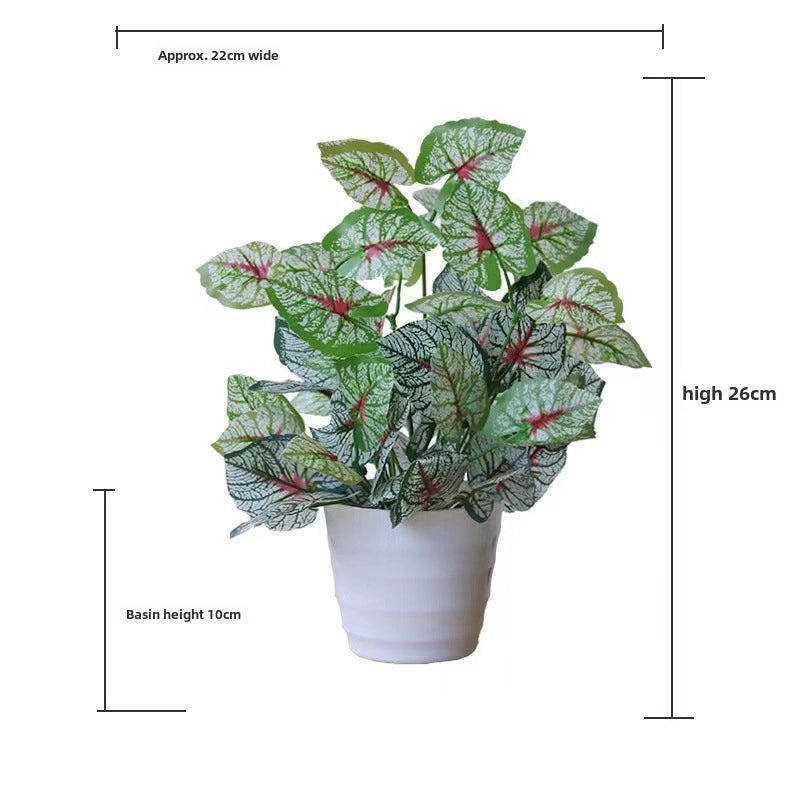 Artificial Green Rose Leaf Plant in Pot|Home Decor Artificial Plants
