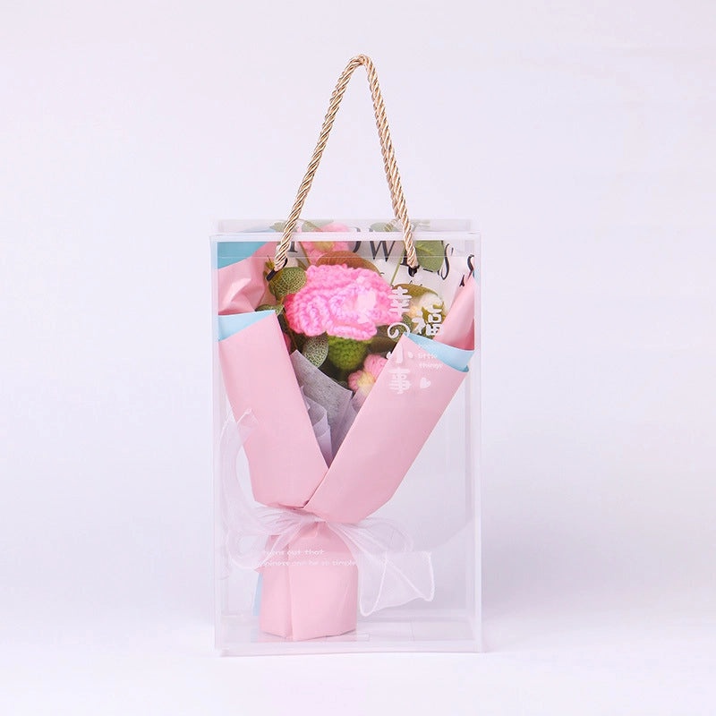 Artificial Sunflower, Rose, and Tulip Yarn Flowers Bouquet|Home Decor Artificial Flowers