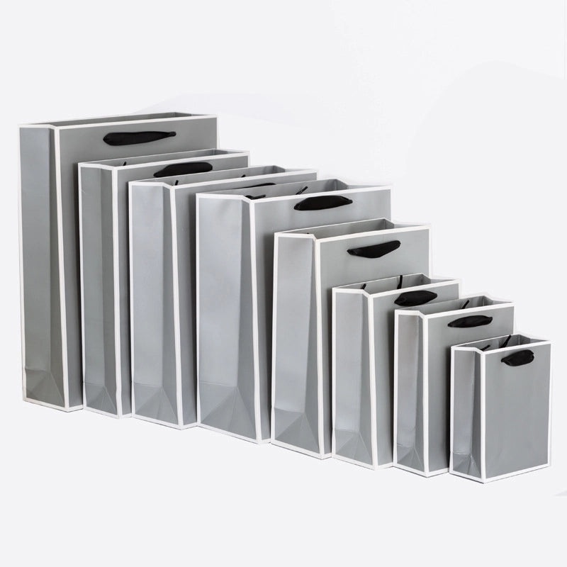 White Card Portable Paper Shopping Bag with Handles|Shopping Bags & Gift Packaging