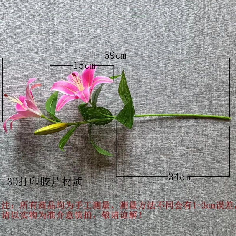 3D Film Artificial Lily Flower Bouquet for Home and Coffee Table Decoration|Home Decor Artificial Flowers