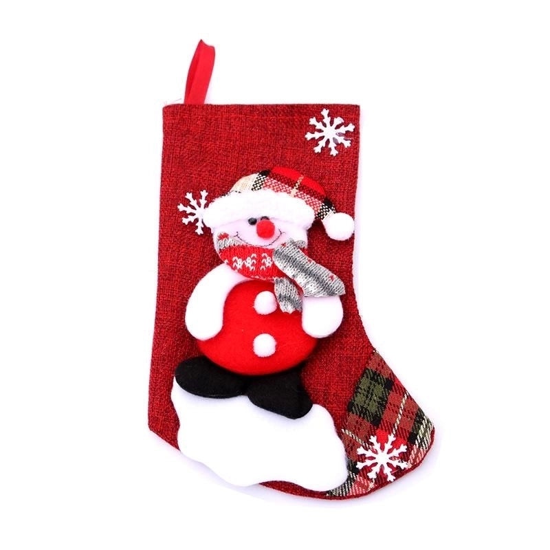 Medium Linen Christmas Stockings Gift Bag Holiday Decoration NHMV155603 | Holiday Decor & Gift Bags