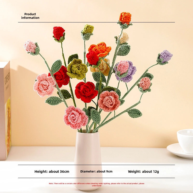 Handcrafted Wool Rose Flower Decoration for Living Room|Home Decor Gift